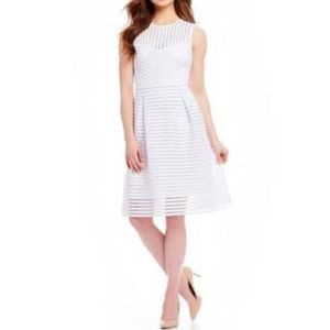 Calvin Klein White Eyelet Fit & Flare Dress NWT